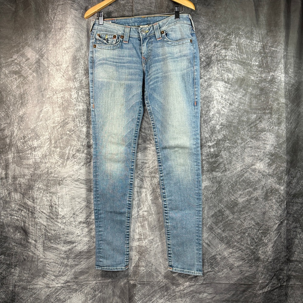 True Religion Julie Skinny Jeans Women 30 Blue Low Rise USA Made